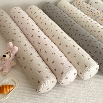 里外全棉绗缝夹棉圆柱形纯棉睡觉抱枕加大含芯可拆洗机洗110x17cm