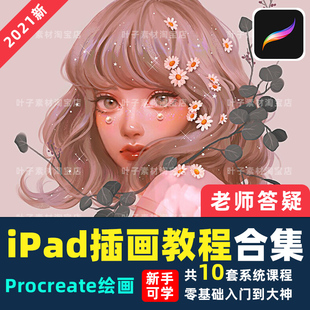 Procreate插画教程ipad绘画零基础课程新手自学手绘画画视频笔刷