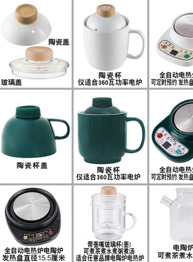 电陶炉电热炉煮茶炉煲汤粥水加热玻璃养生电炖杯子壶煎药砂锅配件