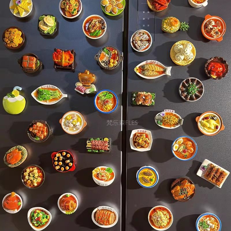 立体美食3D创意仿真食物冰箱贴磁性贴磁铁吸铁石一套食玩菜谱菜品,家居饰品,冰箱贴,淘宝优惠券,粉丝福利购,淘宝优惠卷