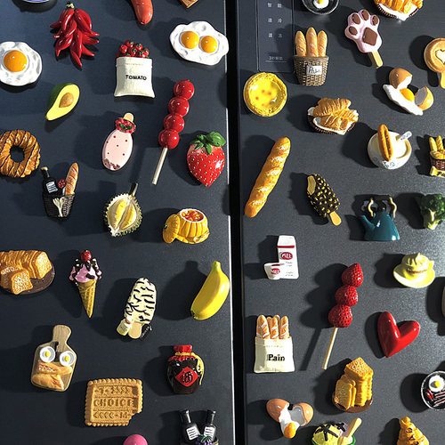 3d立体个性创意仿真食物冰箱贴食玩磁性贴磁铁吸铁石冰箱装饰ins