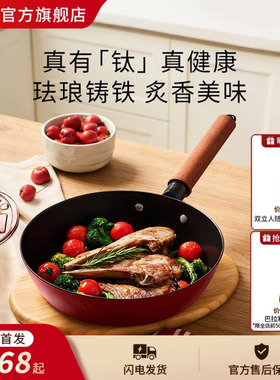 【新品】德国双立人龙系列有钛铸铁珐琅煎锅不粘少油烟煎锅深煎锅
