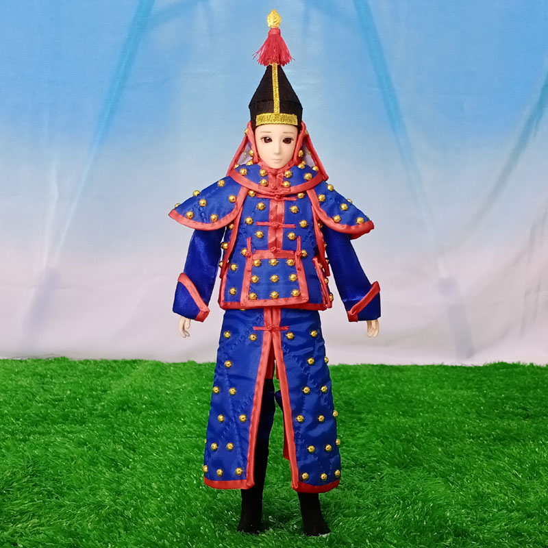 古装清朝军八旗30厘米玩具娃娃铠甲衣服1/6