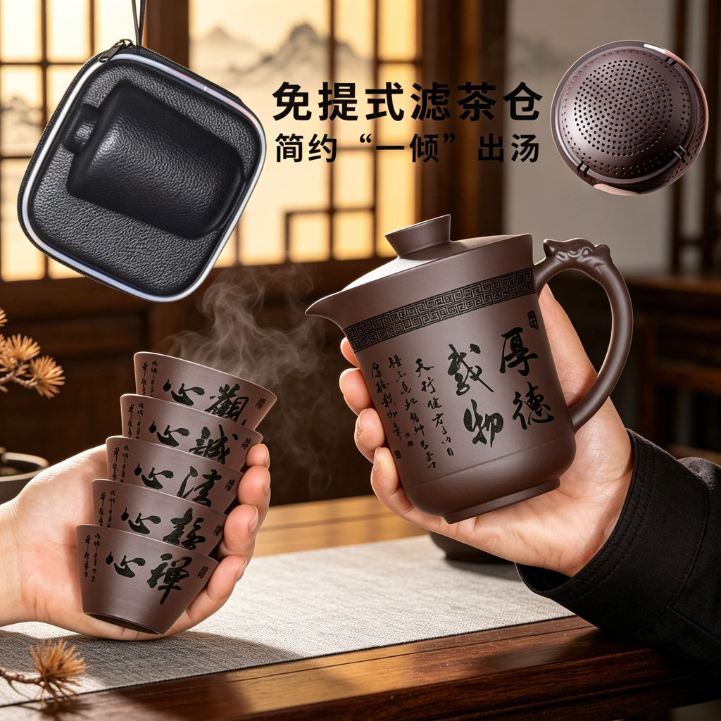 紫砂旅行茶具套装大容量定制