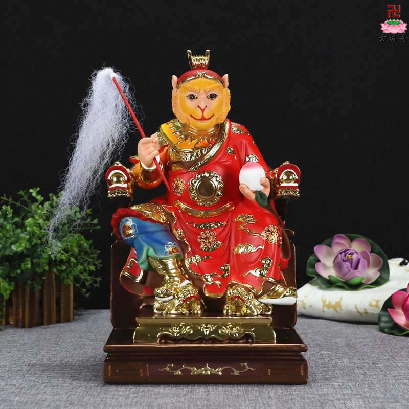 中式12寸坐椅孙悟空站齐天大圣战斗圣佛孙行者斗战胜佛像神像摆件