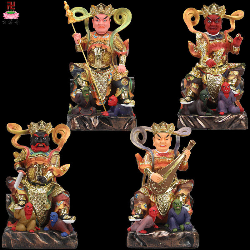 12寸佛堂四大天王四大金刚东持国南增长西广目北多闻桌面佛像摆件