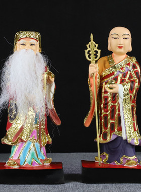 多款佛堂寺庙七彩闵公闻公道明地藏王菩萨左右尊者树脂佛像摆件