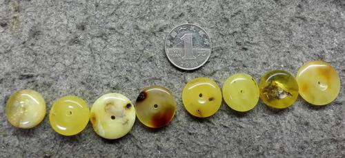 瑕疵品 蜜蜡 平安扣 小扣子 尺寸见对比 M1-8