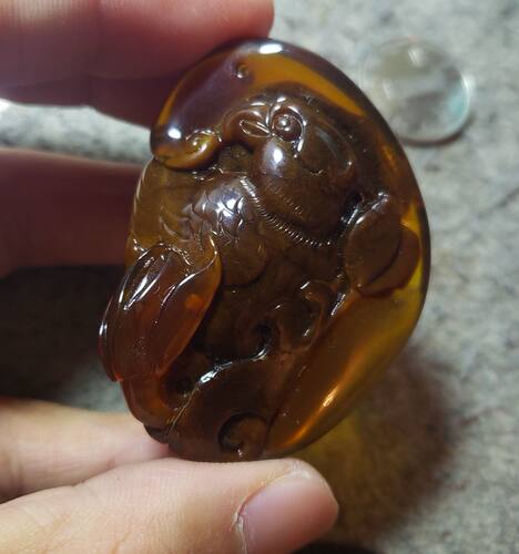 无优化缅甸琥珀吊坠溶洞蜜
