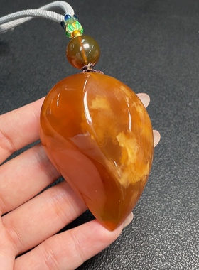 缅甸琥珀蜜蜡随形吊坠坠子油性好纹路漂亮37.2克62*26MM