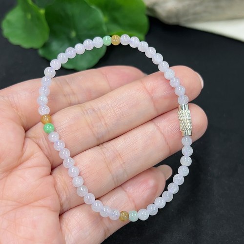 翡翠天然A货圆珠手串3.5MM