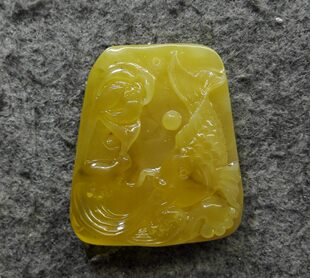 蜜蜡 鱼 吊坠 牌子 坠子 13.82克 45MM 信