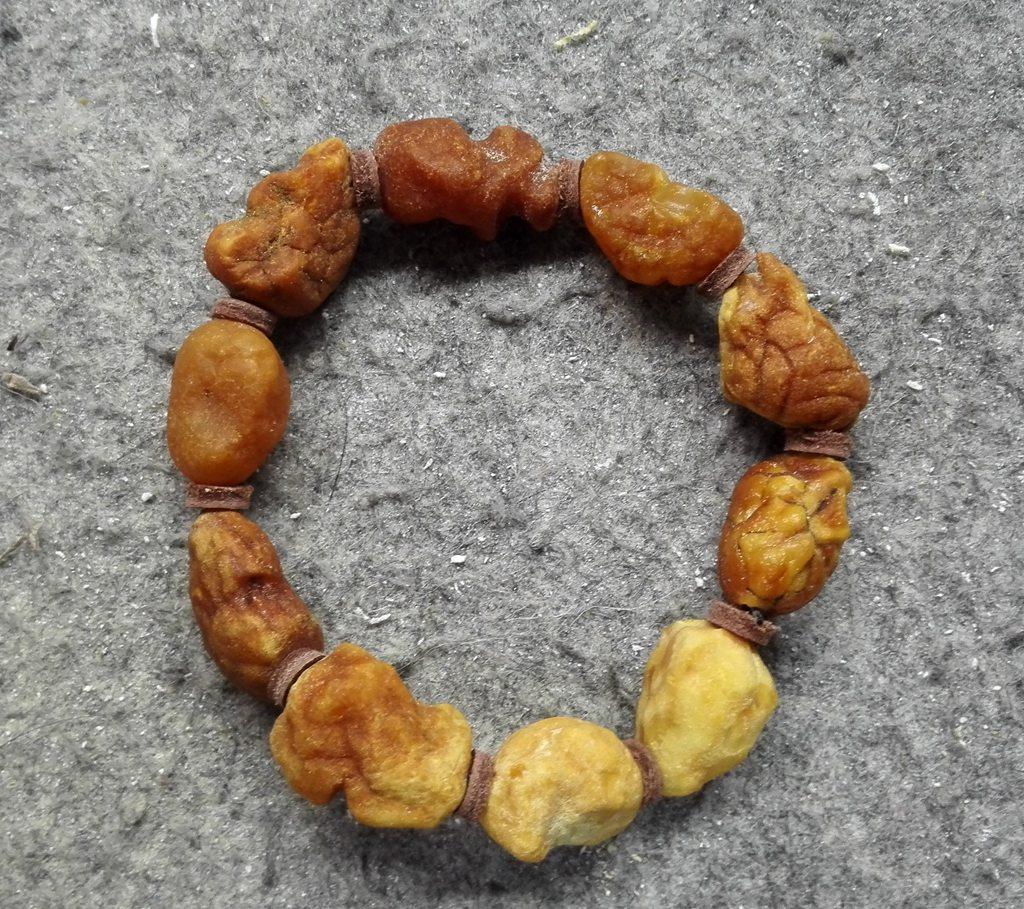 蜜蜡 随形 海漂料 脑纹料 手串 14.3克 13MM