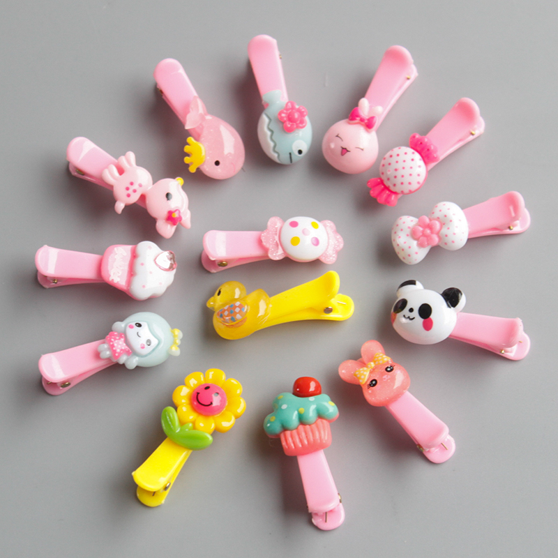 儿童发饰宝宝发夹女童头饰发卡饰品可爱糖果色树脂卡通BB夹批