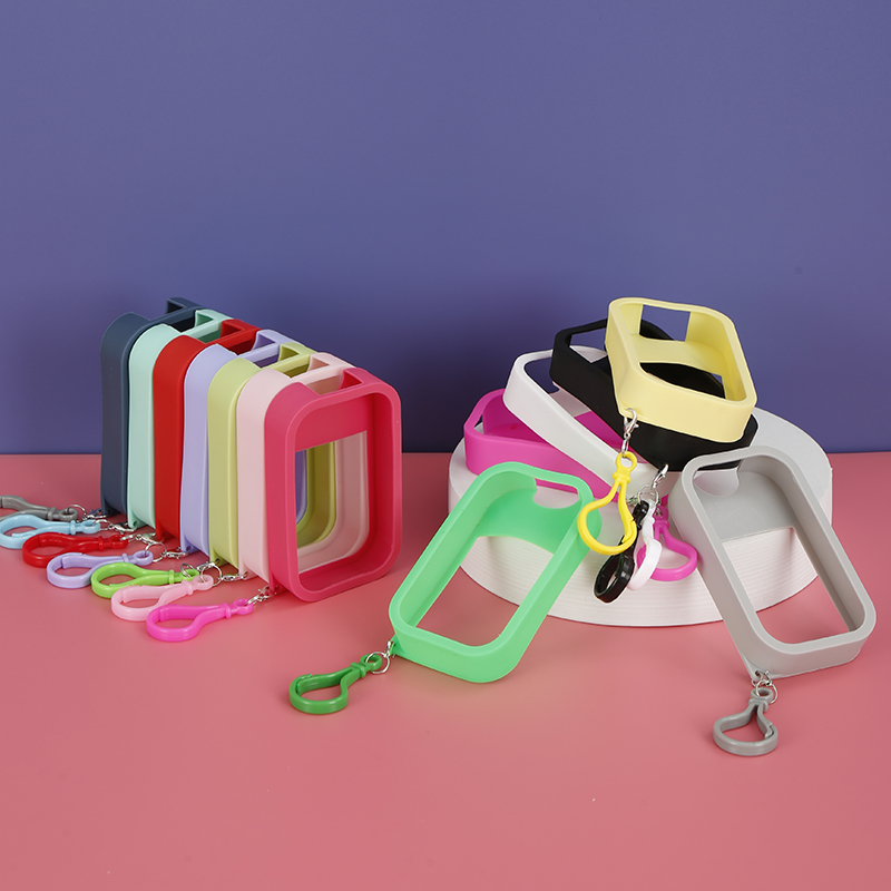 45ml卡片喷雾瓶硅胶套50ml无边框分装盒保护套含彩色挂钩多色可选