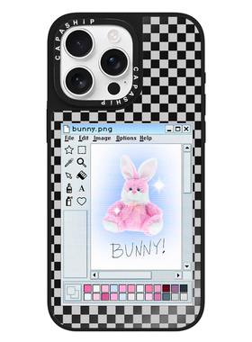 CASE适用苹果17iPhone14plus16黑色镜面13promax磁吸Magsafe15复活节兔子创意x手机壳12防摔11xs高级感保护套