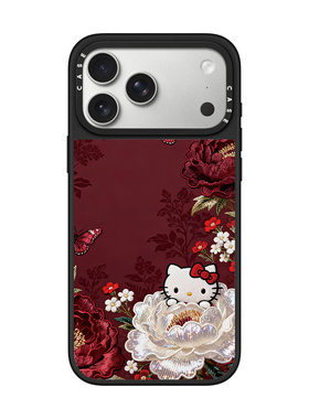 CASE凯蒂猫适用苹果iPhone17手机壳红色花卉保护套14plus16镜面13promax15磁吸Magsafe12防摔11新款高级感女