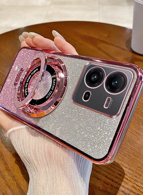 适用VIVOV30手机壳防摔V29Pro国际版硅胶V25e保护套V21s5G闪粉渐变V27Pro个性创意V20磁吸支架V11i男女新款23