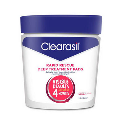 美国进口 Clearasil 快速清洁刷酸收缩毛孔油脂灰尘棉片便携90片