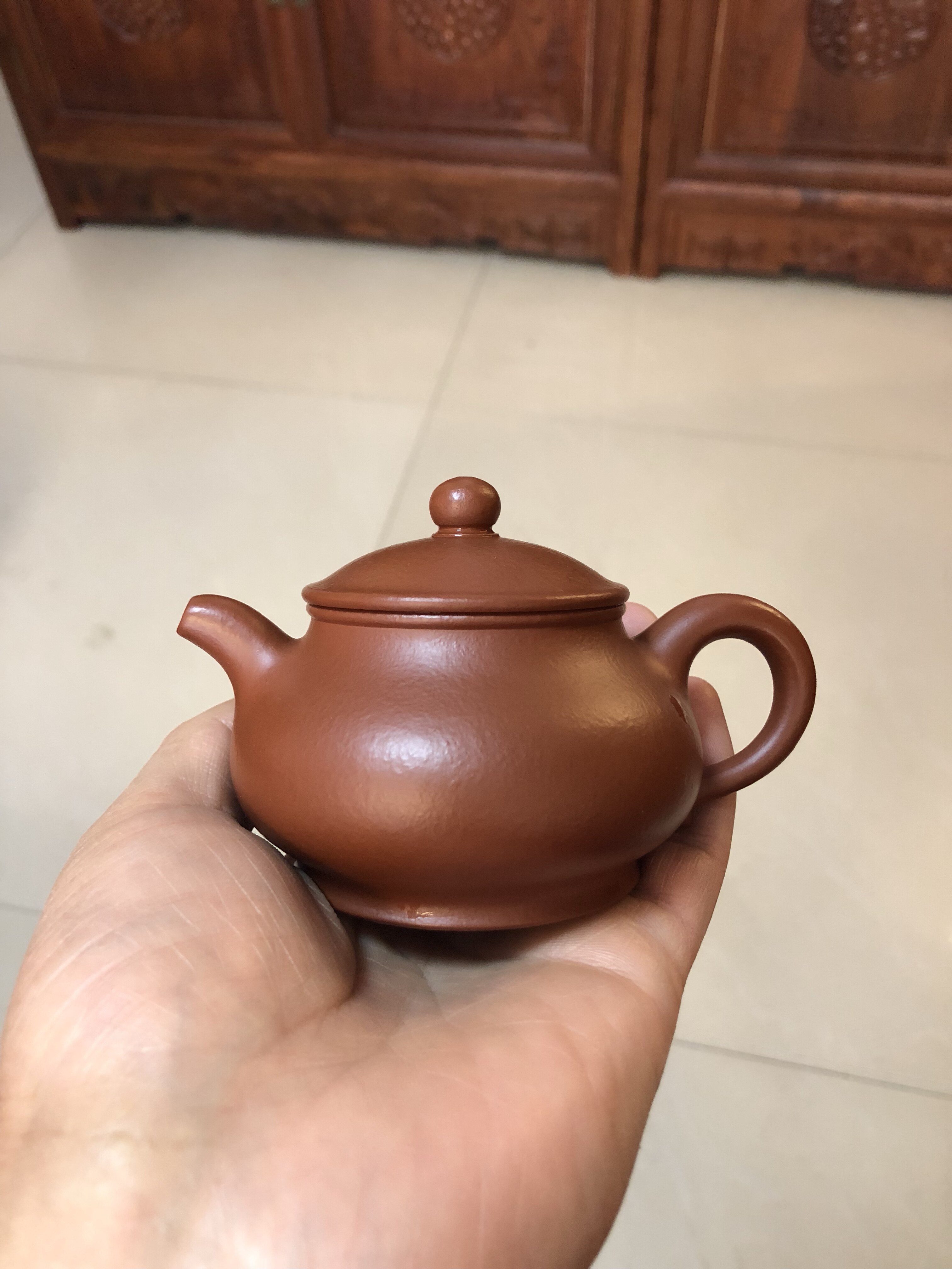 宜兴紫砂壶茶壶茶具套装 名家毛延立纯手工朱泥潘壶 130cc包邮