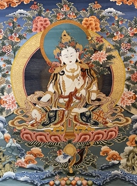 缂丝白度母唐卡