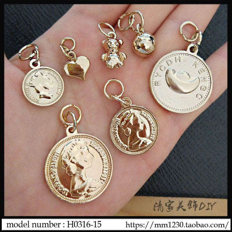 合金吊坠配件 女王头/心形/小熊/圆球 挂件拉链手链项链帽子饰品