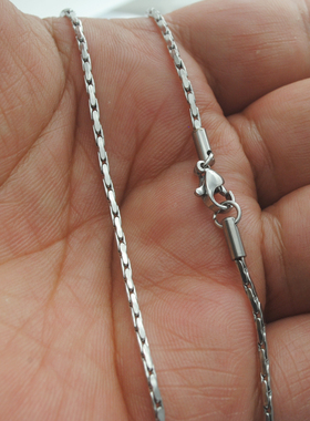 锤方珍珠链钛钢男女项链饰品配链