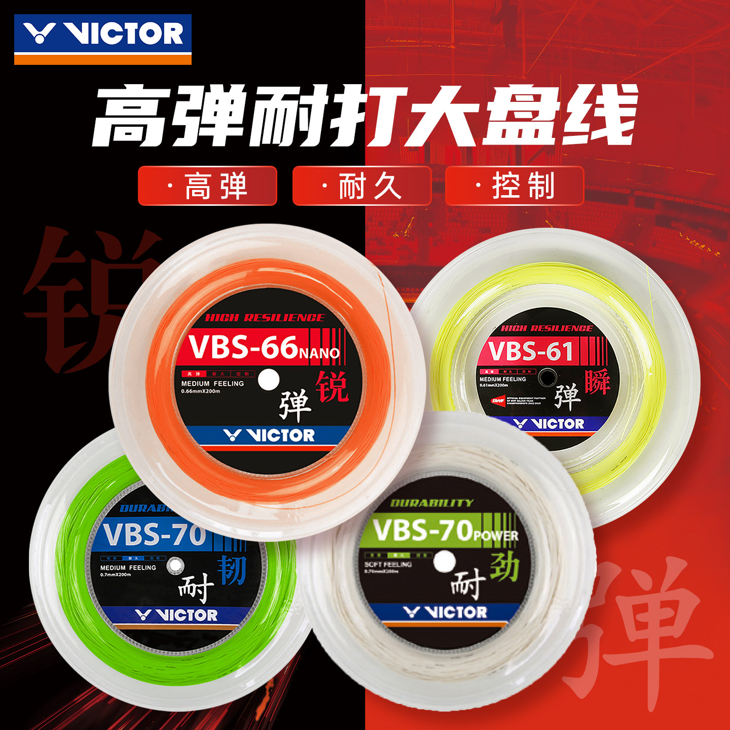 威克多羽毛球拍线大盘线66N/70P
