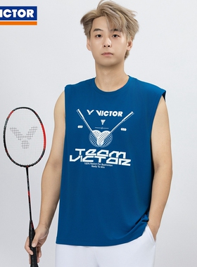 VICTOR威克多羽毛球服胜利男女款清爽抗菌针织运动无袖T恤T-60033