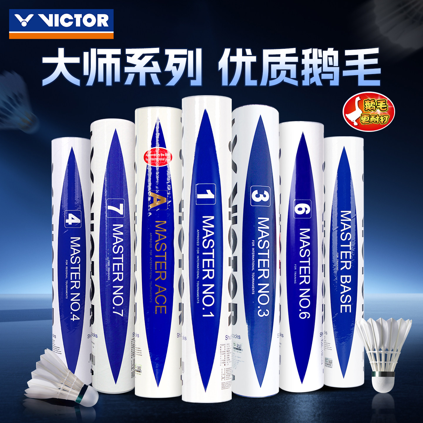 胜利VICTOR羽毛球大师3/5/6号大师系列6号12只装