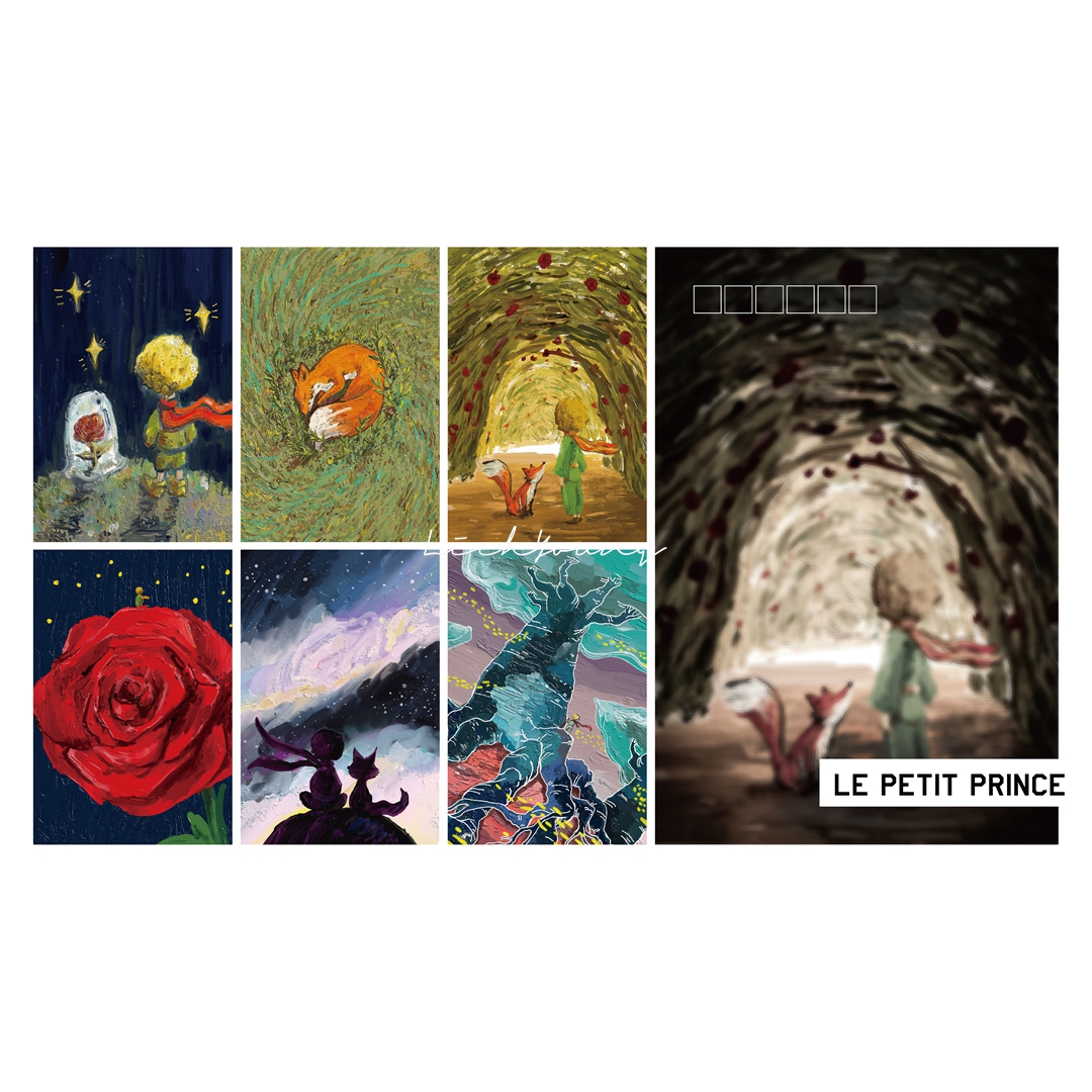 LichYoung《小王子》插画系列 | 二创油画风格复刻 | 6寸明信片