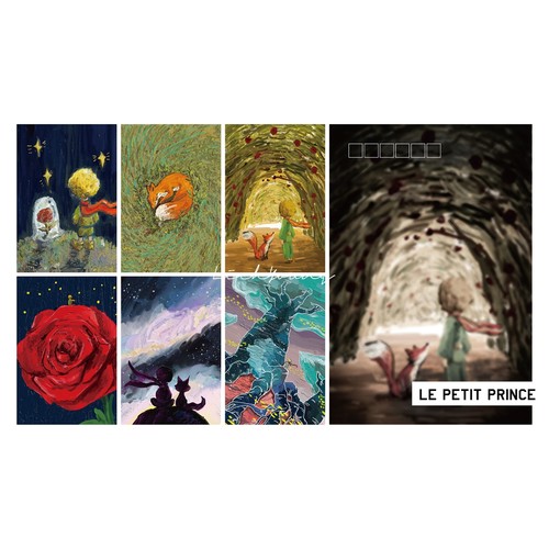 LichYoung《小王子》插画系列 | 二创油画风格复刻 | 6寸明信片