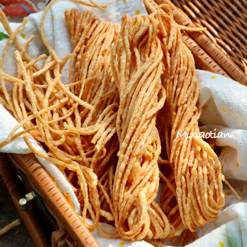 米小田 山东传统零食沂蒙撒子油炸麻花咸香酥脆25g*18包袋装礼盒