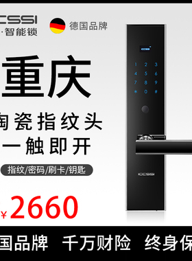 德国艾栖ICCSSI指纹锁A700 C级家用指纹密码锁卡锁电子智能门锁