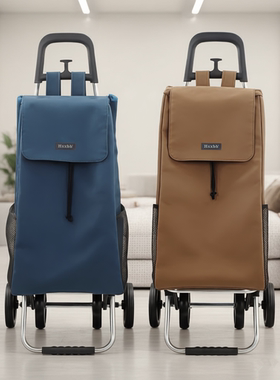 HSXBB买菜小拉车家用折叠便携购物袋老人手推轻便四轮车铝车静音