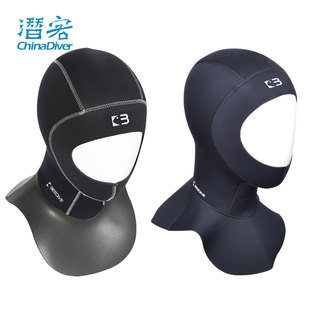 BestDive 潜水头套保暖连肩全包加厚超弹自由潜帽子3 5 10mm 潜好