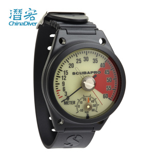 Scubapro Gauge 腕式 潜水深度表机械夜光刻度内置温度60米 Depth