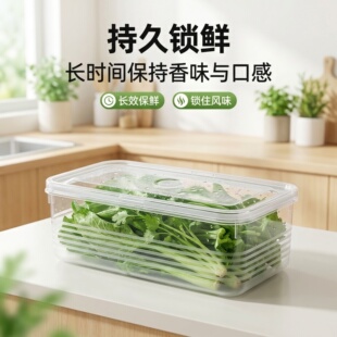 小葱香菜保鲜盒收纳大葱冰箱整理防串味可叠加分装盒长条收纳盒