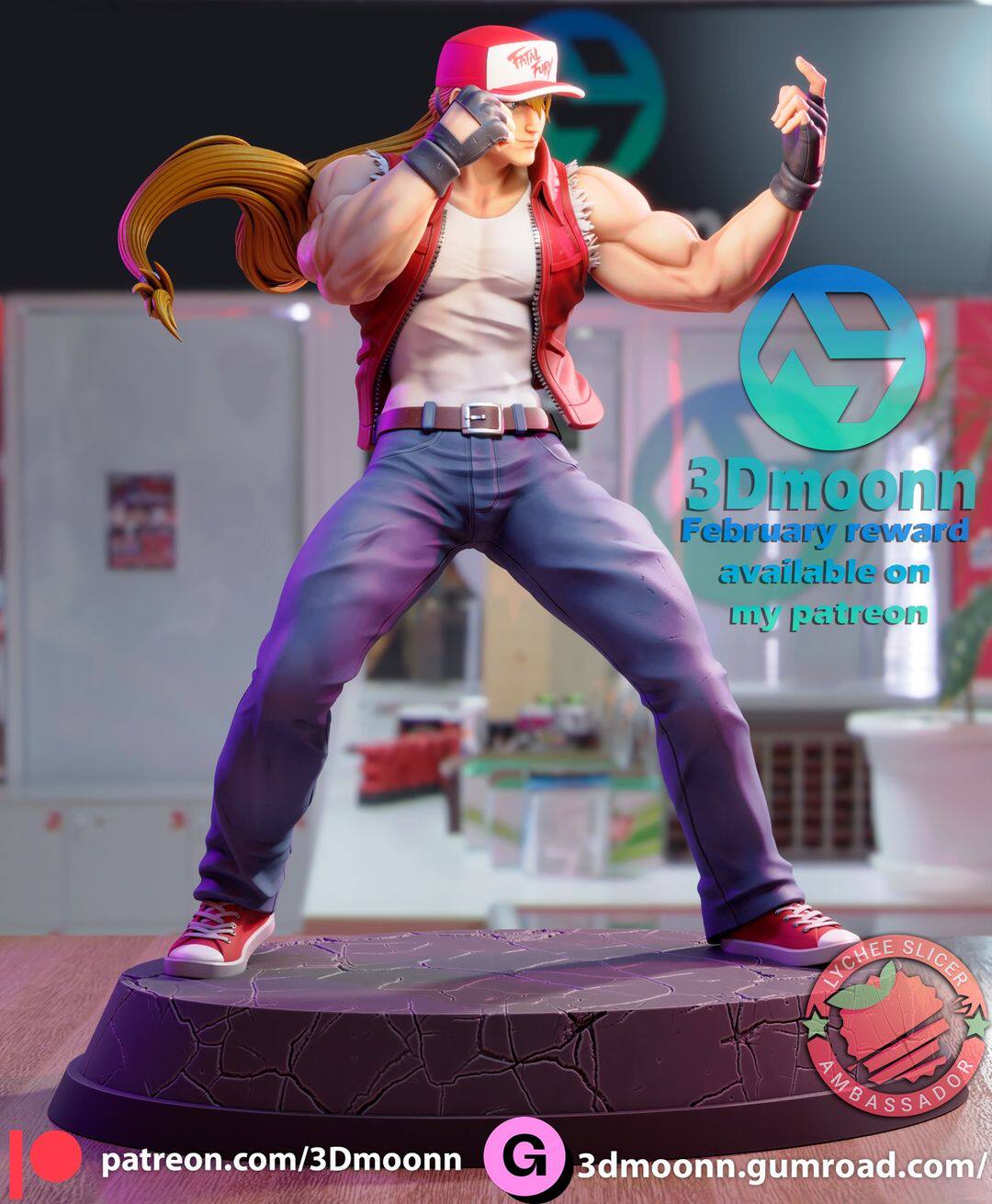 《拳皇》特瑞·博加德 已分件 3d模型stl数据文件