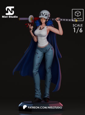 《航海王》女版特拉法尔加·罗  Niel版 已分件 3D模型Stl文件