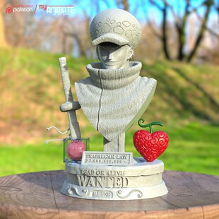《航海王》特拉法尔加·罗 半身像 已分件 3D模型Stl文件