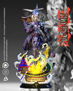 《游戏王》黑魔导女孩(含半身像) 已分件 3D模型Stl文件