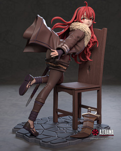 《无职转生》艾莉丝(双体含支撑)Azerama版 已分件 3D模型Stl文件