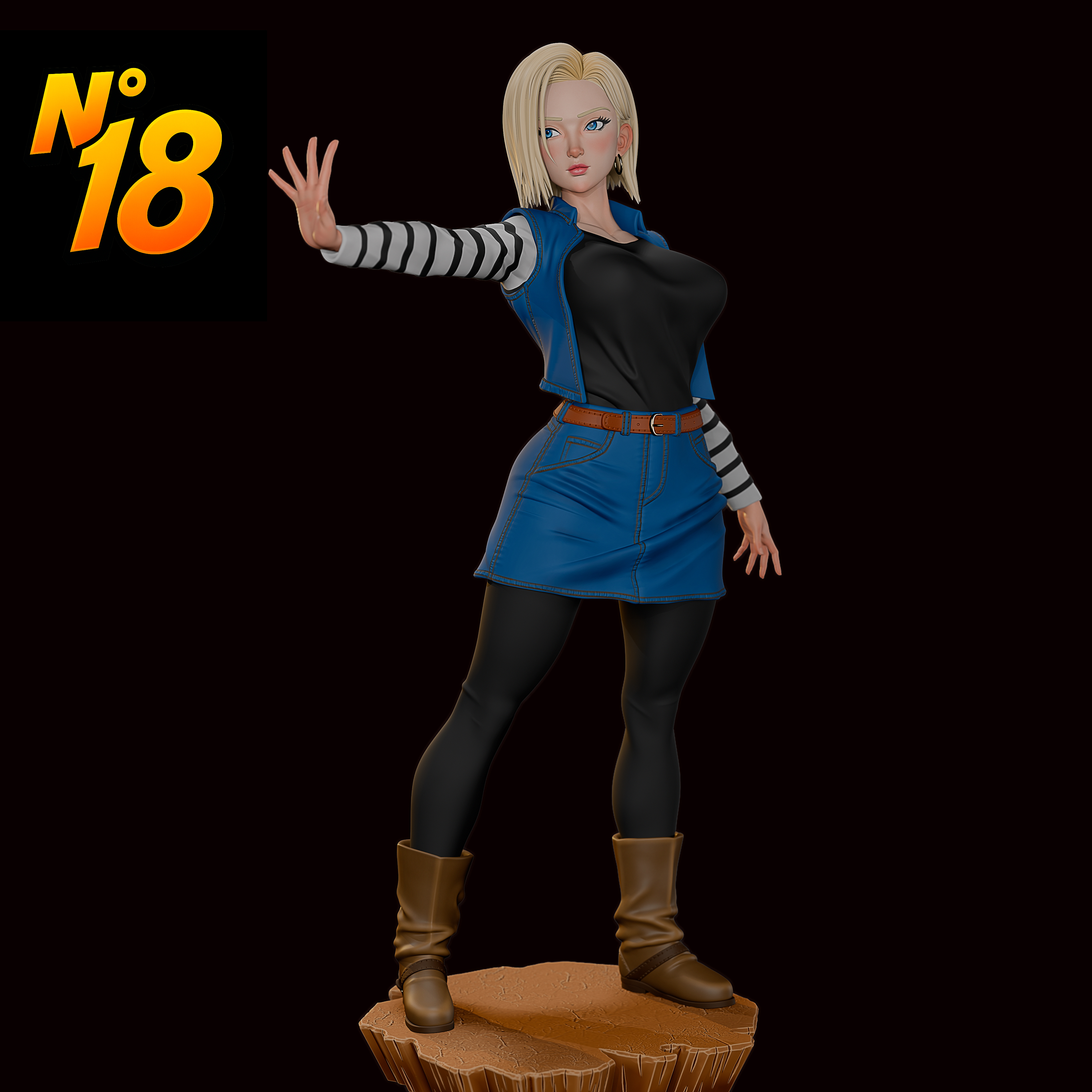 《龙珠》人造人18号(双体) Momoji版 已分件 3D模型Stl文件