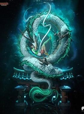 《千与千寻》%千寻与白龙 Tanuki版 已分件 3D模型Stl文件