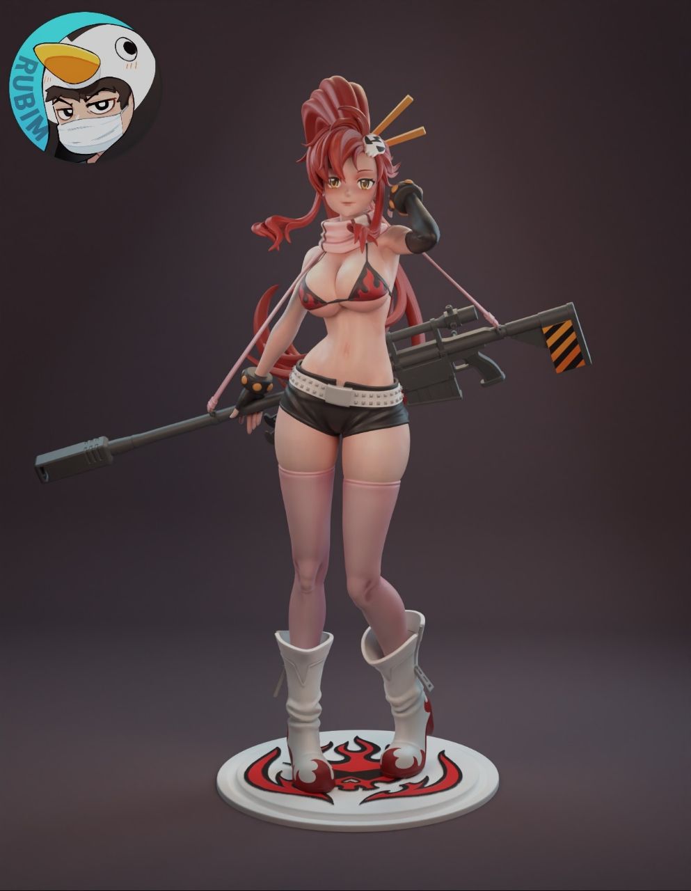 《天元突破红莲螺岩》优子 Rubim版本 已分件 3D模型stl文件