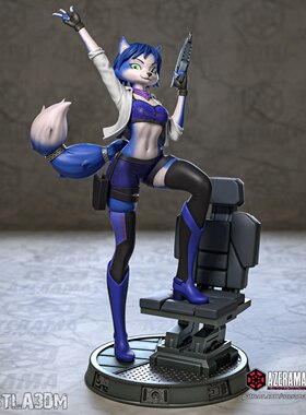 《星际火狐》女主角Krystal(双体版) 已分件 3D模型stl文件