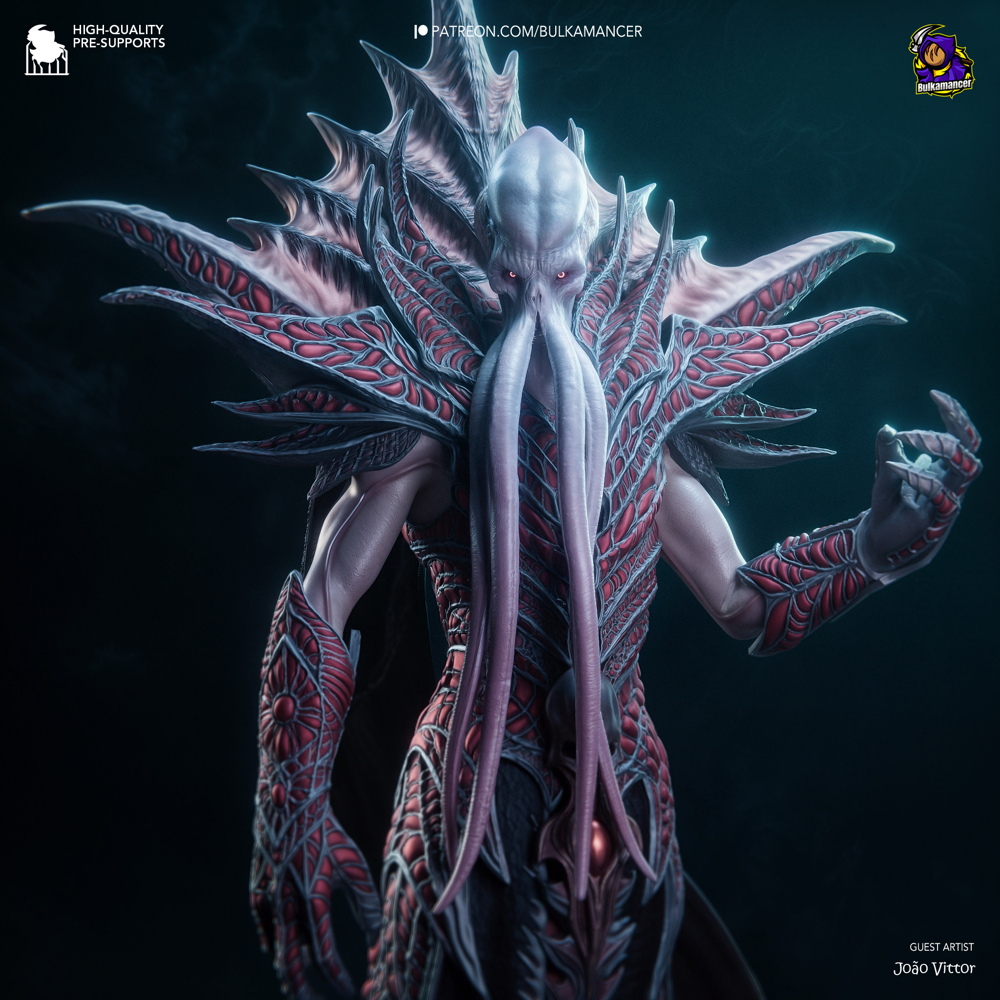 《博德之门3》君主(含支撑)Bulkamancer版 已分件 3D模型Stl文件