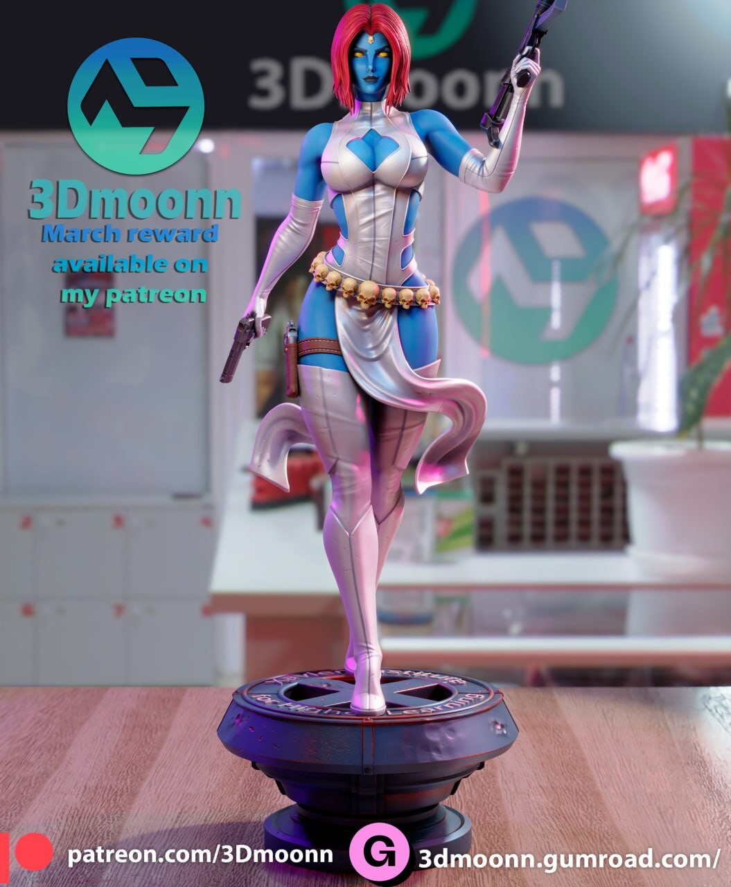 漫威漫画旗下反英雄 魔形女(双体版) 已分件 3d模型stl文件