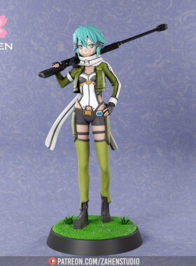 轻小说《刀剑神域》朝田诗乃(双体版) 已分件 3D模型stl数据文件